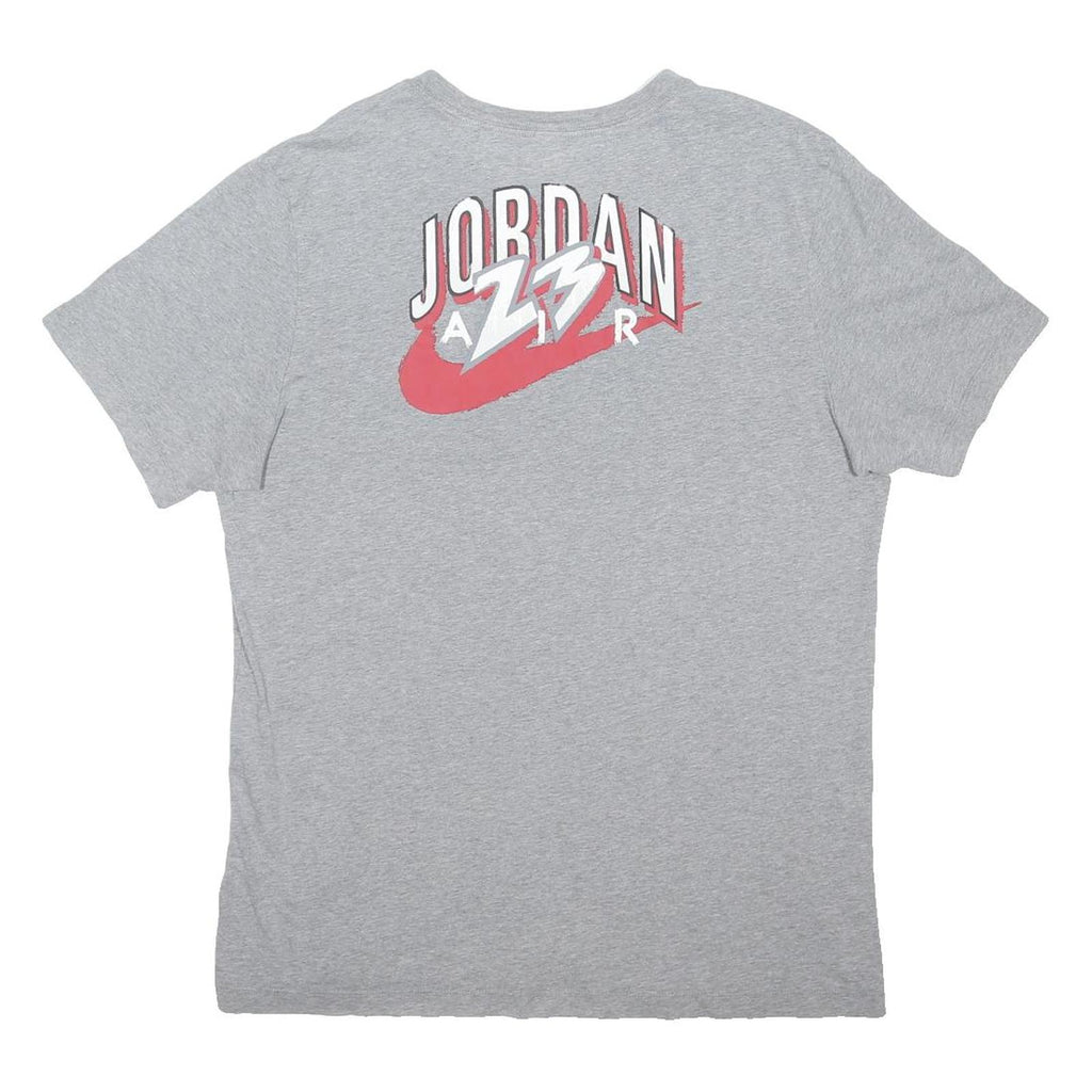 AIR JORDAN Mens Grey Graphic T-Shirt L Short Sleeve Crew Neck Sportswear