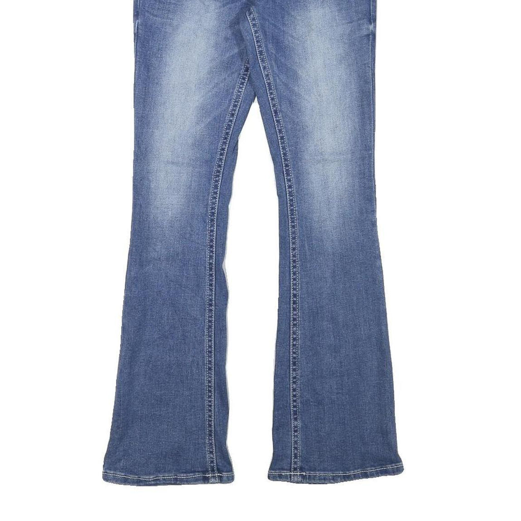 FIRE AND RAIN Womens Jeans Blue Slim Flared Denim Medium W24 L29 Embroidered