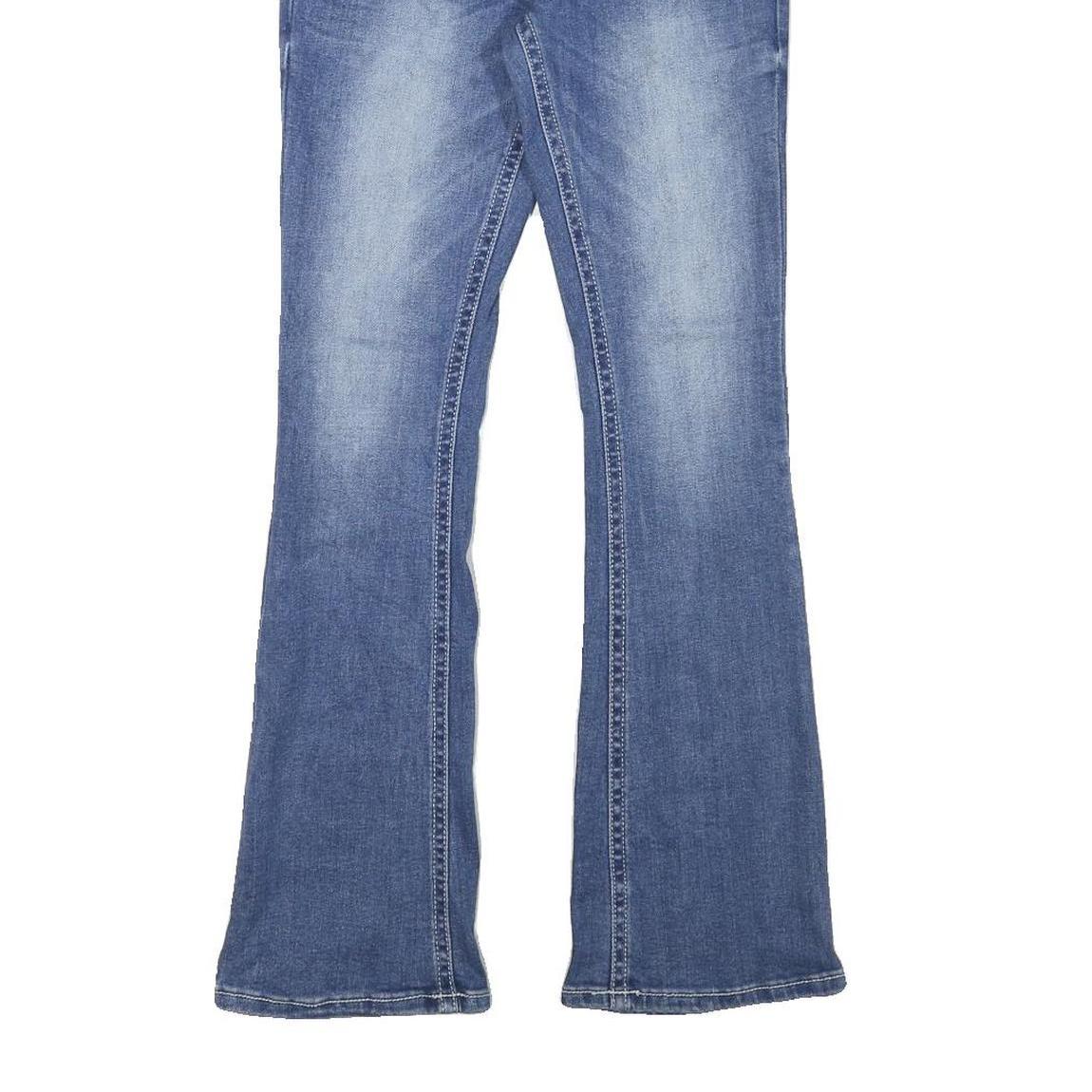 FIRE AND RAIN Womens Jeans Blue Slim Flared Denim Medium W24 L29 Embroidered