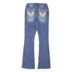FIRE AND RAIN Womens Jeans Blue Slim Flared Denim Medium W24 L29 Embroidered