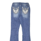 FIRE AND RAIN Womens Jeans Blue Slim Flared Denim Medium W24 L29 Embroidered