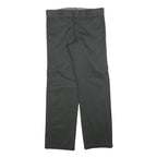 DICKIES Mens Cotton Blend Black Slim Straight Trousers W33 L32 Workwear