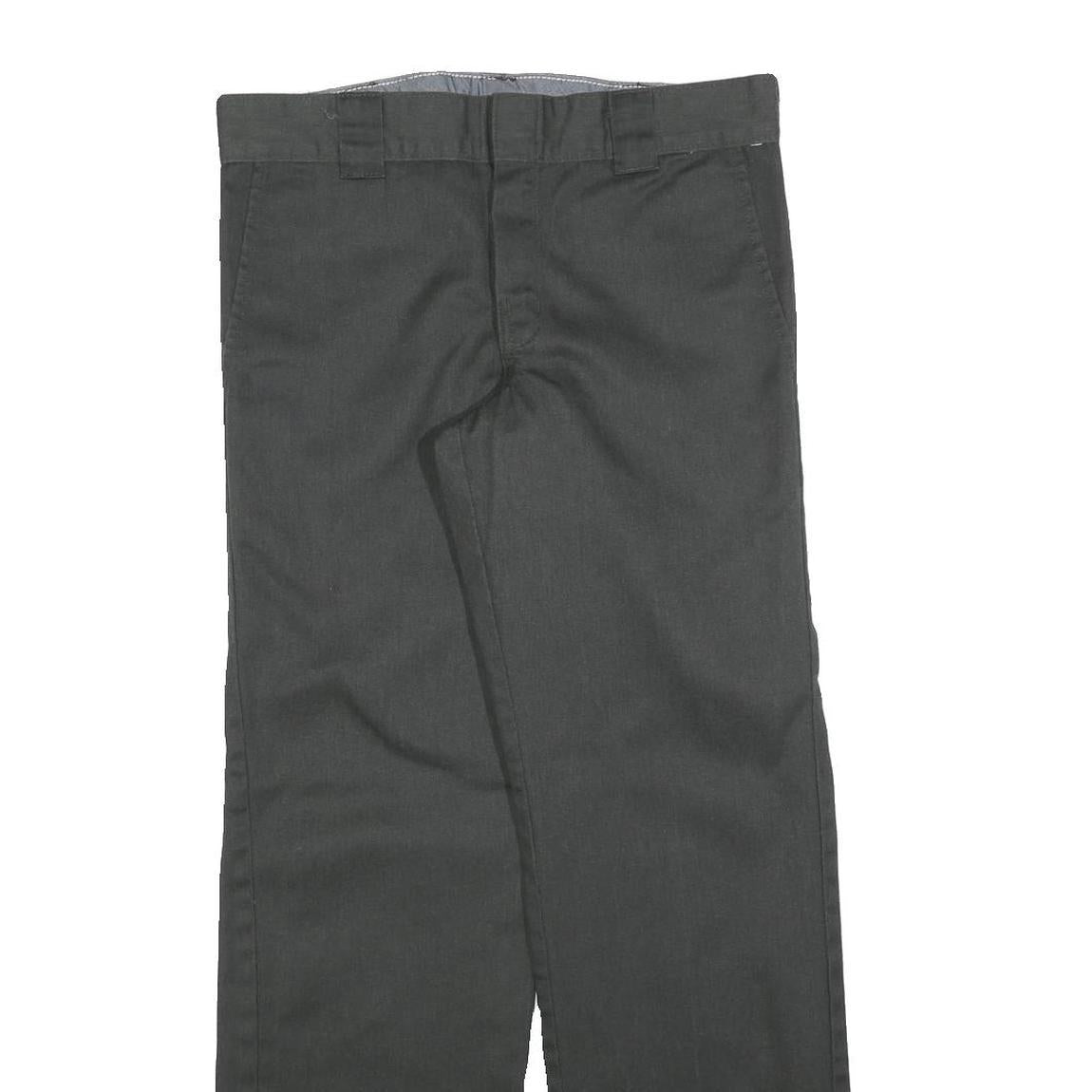 DICKIES Mens Cotton Blend Black Slim Straight Trousers W33 L32 Workwear