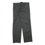 DICKIES Mens Cotton Blend Black Slim Straight Trousers W33 L32 Workwear
