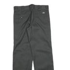 DICKIES Mens Cotton Blend Black Slim Straight Trousers W33 L32 Workwear