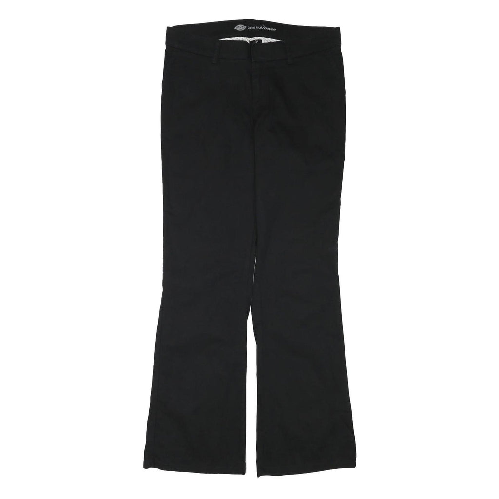DICKIES Womens Cotton Blend Black Regular Fit Bootcut Trousers W33 L32