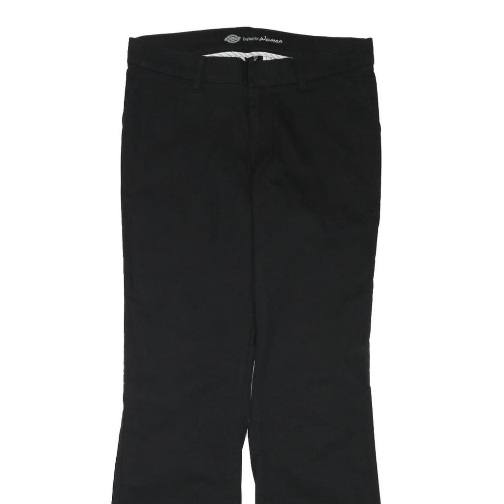 DICKIES Womens Cotton Blend Black Regular Fit Bootcut Trousers W33 L32