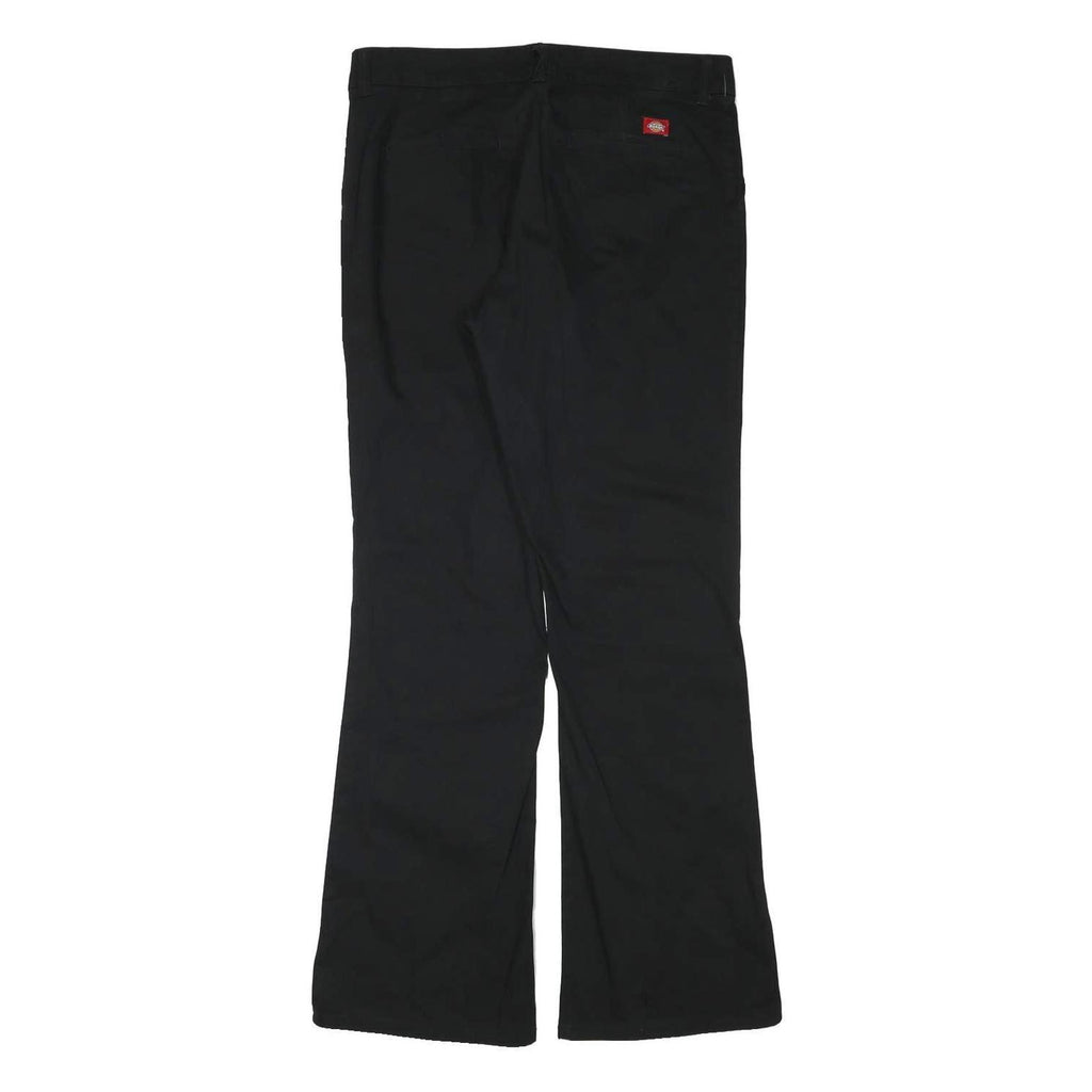 DICKIES Womens Cotton Blend Black Regular Fit Bootcut Trousers W33 L32