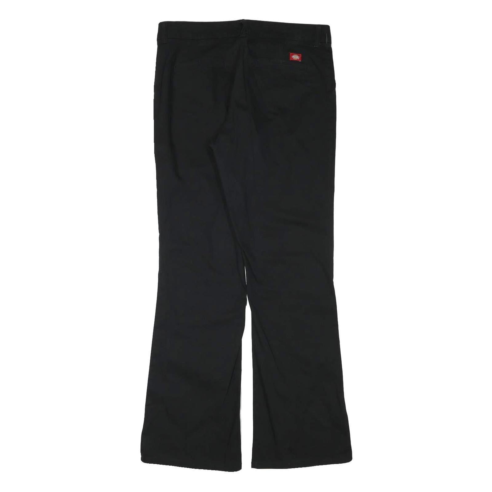 DICKIES Womens Cotton Blend Black Regular Fit Bootcut Trousers W33 L32