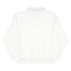 RAMBLERS Womens White Floral Embroidered Cotton Blend Polo Collar XS Sweatshirt
