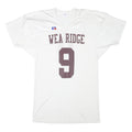 RUSSELL ATHLETIC Mens White Wea Ridge Number 9 Graphic T-Shirt L V-Neck Short