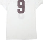 RUSSELL ATHLETIC Mens White Wea Ridge Number 9 Graphic T-Shirt L V-Neck Short