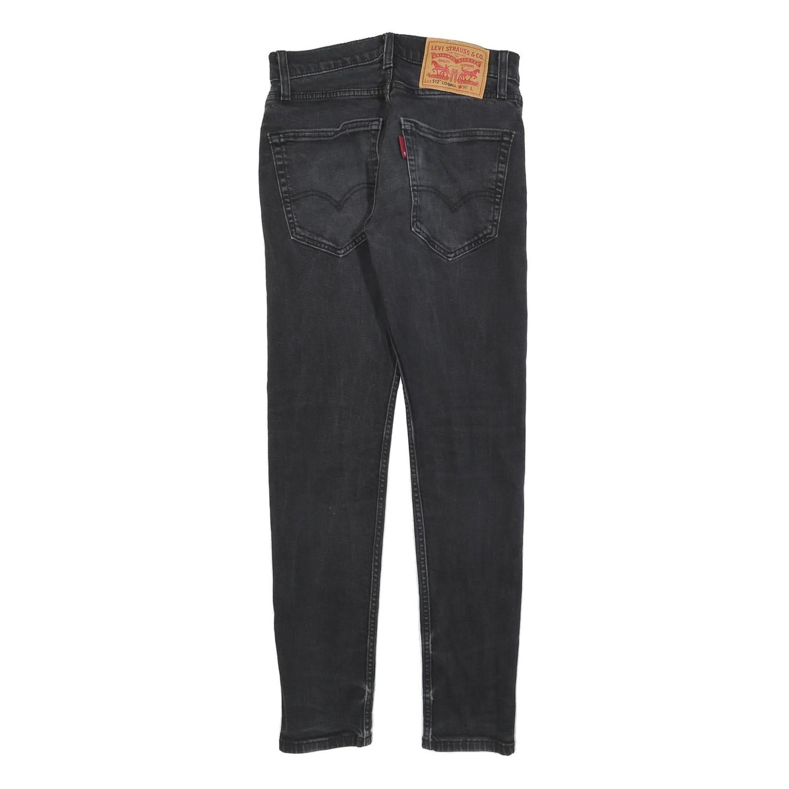 LEVI'S 512 Tapered Mens Jeans Black Slim Tapered Denim Medium W30 L30