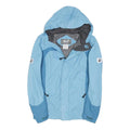 JACK WOLFSKIN Girls Blue & Mid Blue Outdoor Jacket 14Y Polyamide Blend Hooded