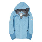 JACK WOLFSKIN Girls Blue & Mid Blue Outdoor Jacket 14Y Polyamide Blend Hooded