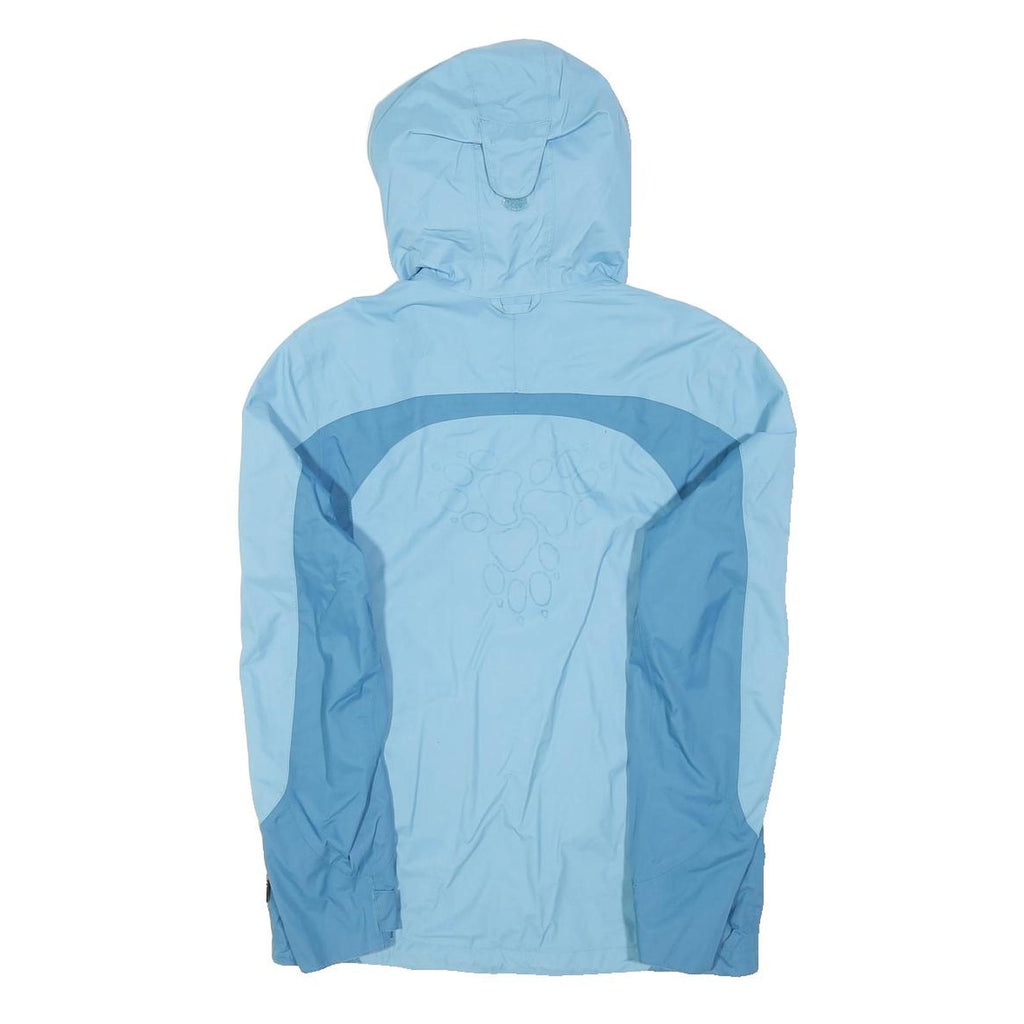 JACK WOLFSKIN Girls Blue & Mid Blue Outdoor Jacket 14Y Polyamide Blend Hooded