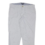 TOMMY HILFIGER Womens Cotton Blend Blue Slim Straight Trousers W31 L26 Casual