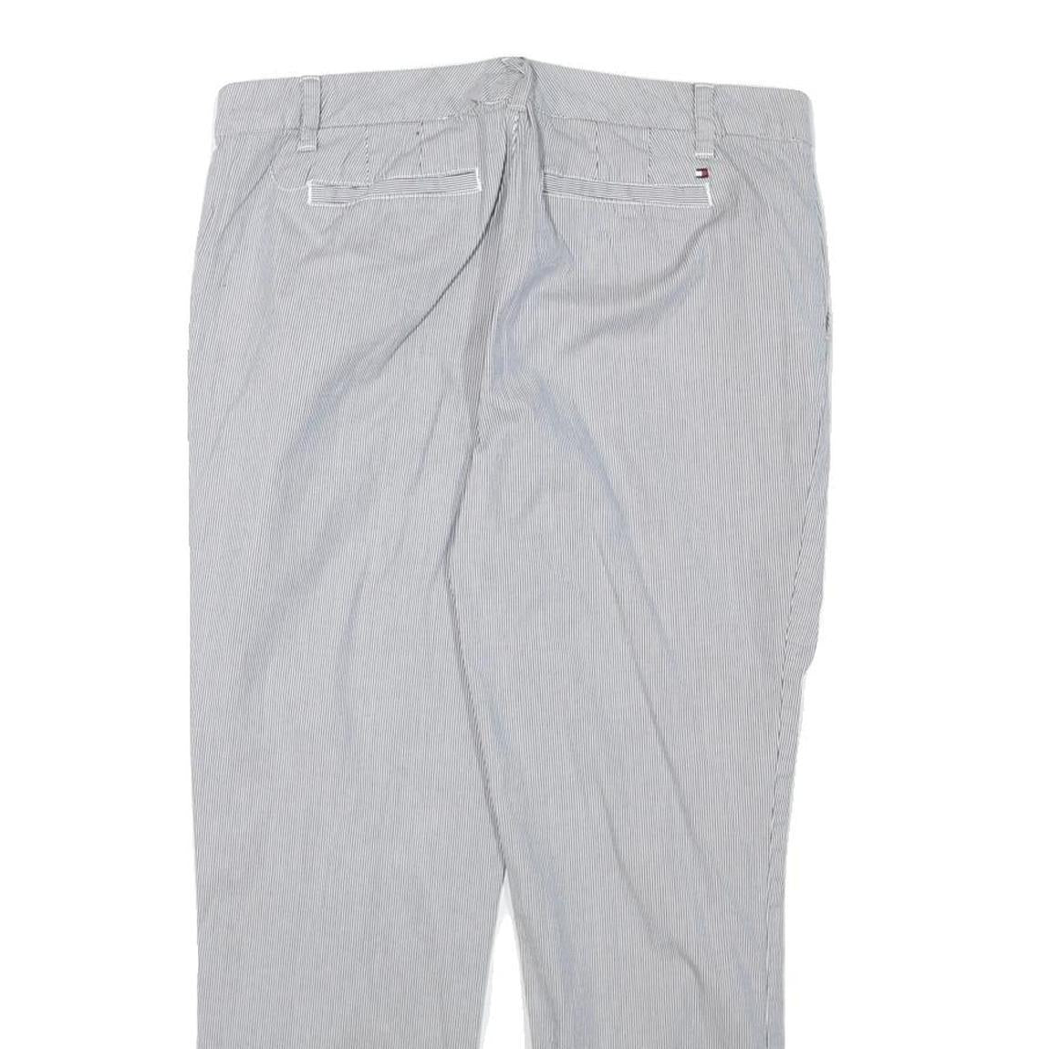 TOMMY HILFIGER Womens Cotton Blend Blue Slim Straight Trousers W31 L26 Casual