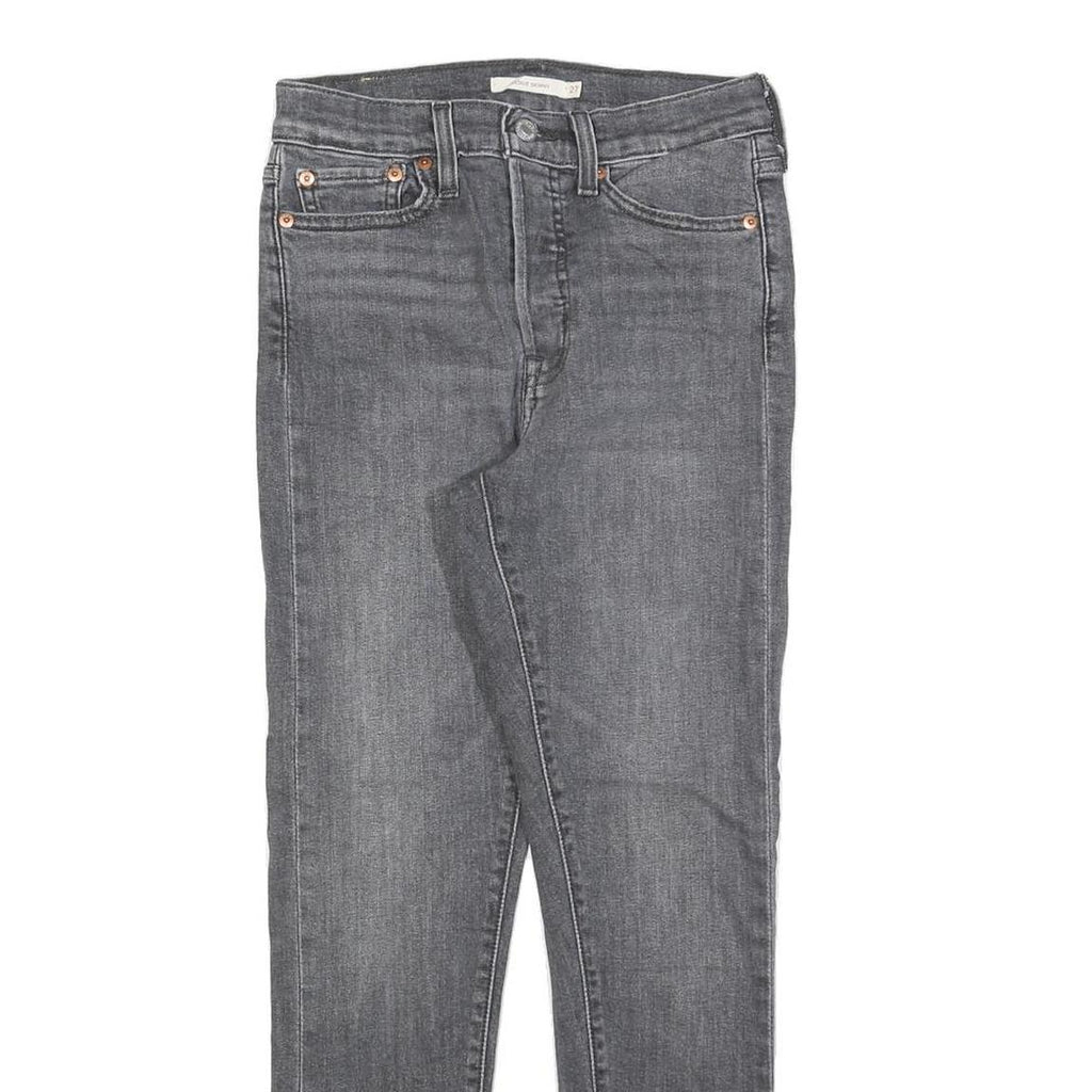 LEVI'S Womens Slim Grey Denim Slim Fit Skinny Cotton Blend W27 L27 Skinny Jeans