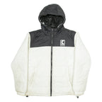 KARL KANI Mens Puffer Coat White Hooded M