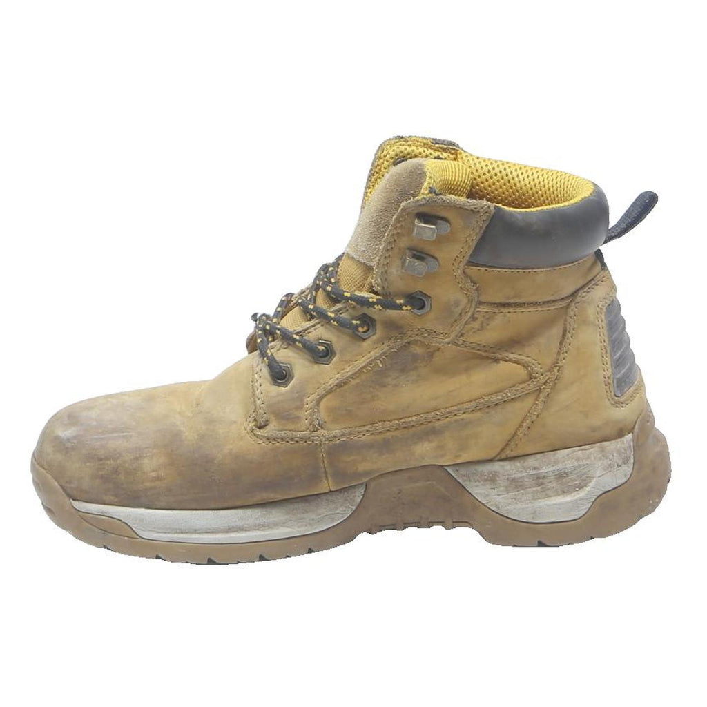 SITE Mens Lace-Up Boots Tan Leather UK 9 Durable Work Ankle Style