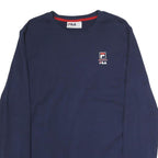 FILA Mens Navy Blue Cotton Crew Neck Sweatshirt M Classic Logo Pullover