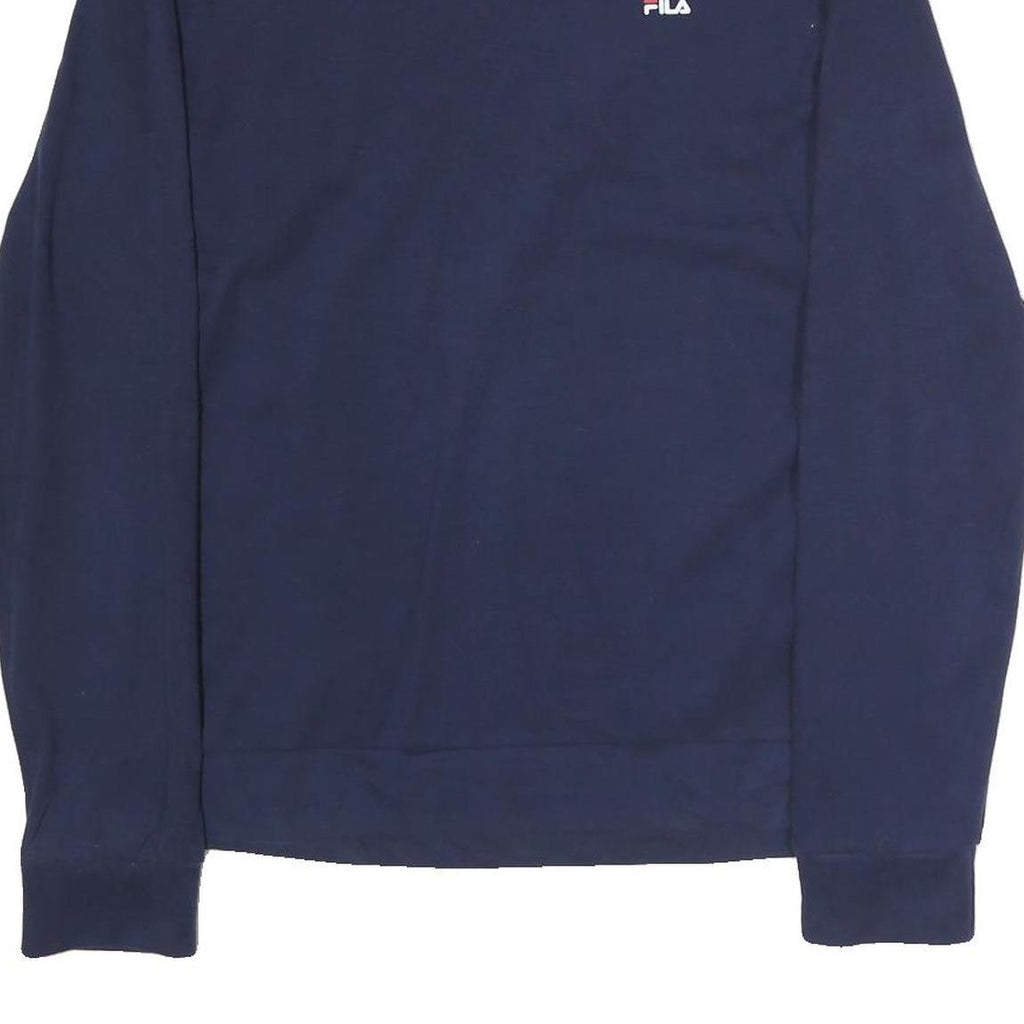 FILA Mens Navy Blue Cotton Crew Neck Sweatshirt M Classic Logo Pullover