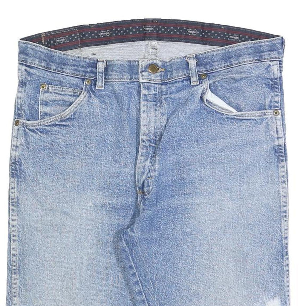 WRANGLER Mens Shorts Blue Casual L W36 Denim Cotton Blend Distressed