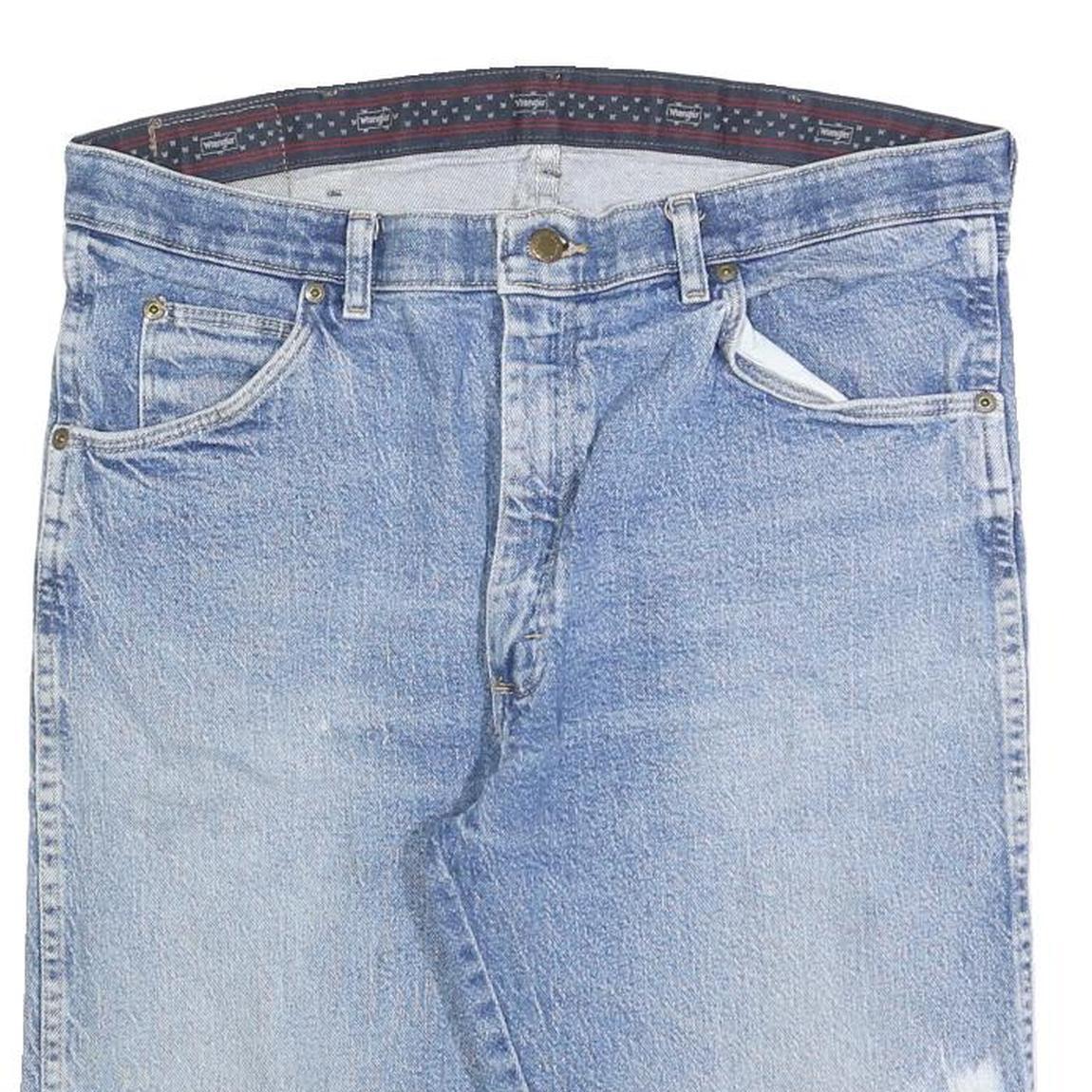 WRANGLER Mens Shorts Blue Casual L W36 Denim Cotton Blend Distressed