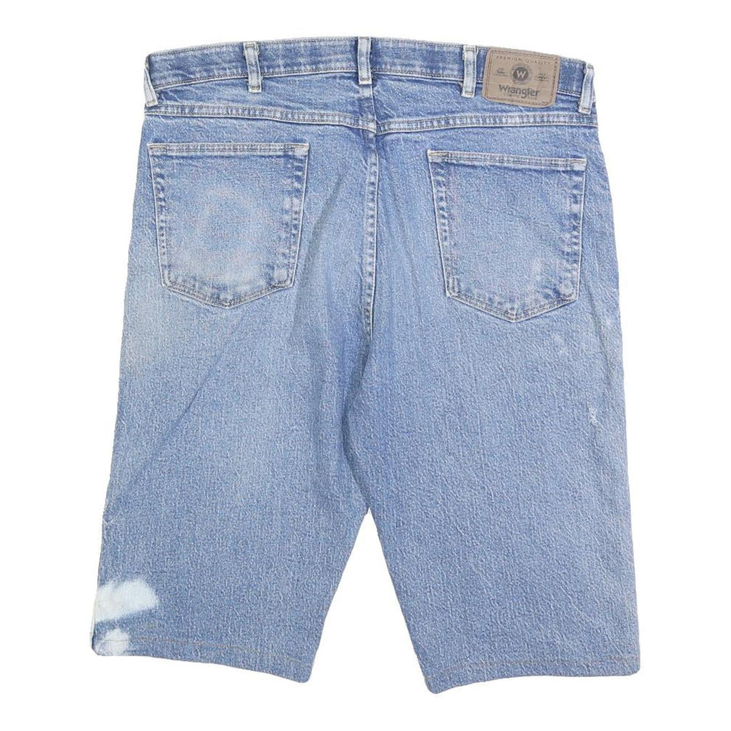 WRANGLER Mens Shorts Blue Casual L W36 Denim Cotton Blend Distressed