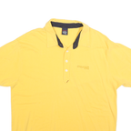 TOMMY JEANS Mens Yellow Polo Shirt XL Cotton Blend Short Sleeve Plain Casual