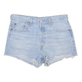 LEVI'S Womens Denim Blue Cut-Off Shorts L W34 Classic Casual Distressed