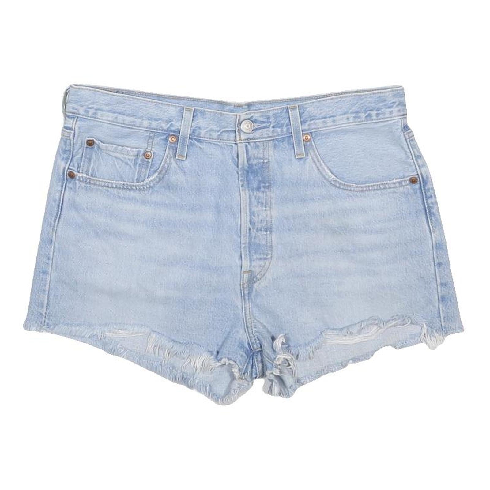 LEVI'S Womens Denim Blue Cut-Off Shorts L W34 Classic Casual Distressed