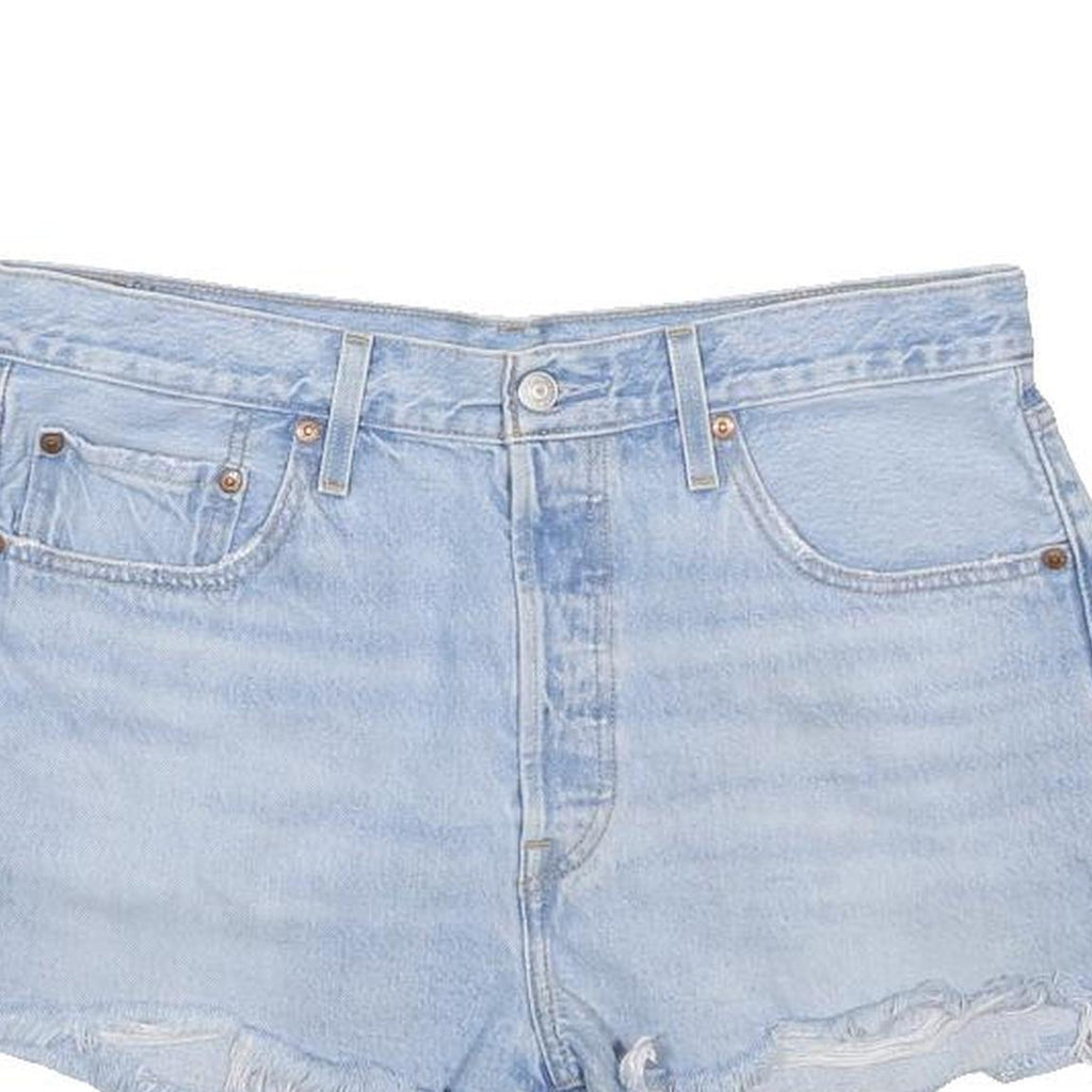 LEVI'S Womens Denim Blue Cut-Off Shorts L W34 Classic Casual Distressed