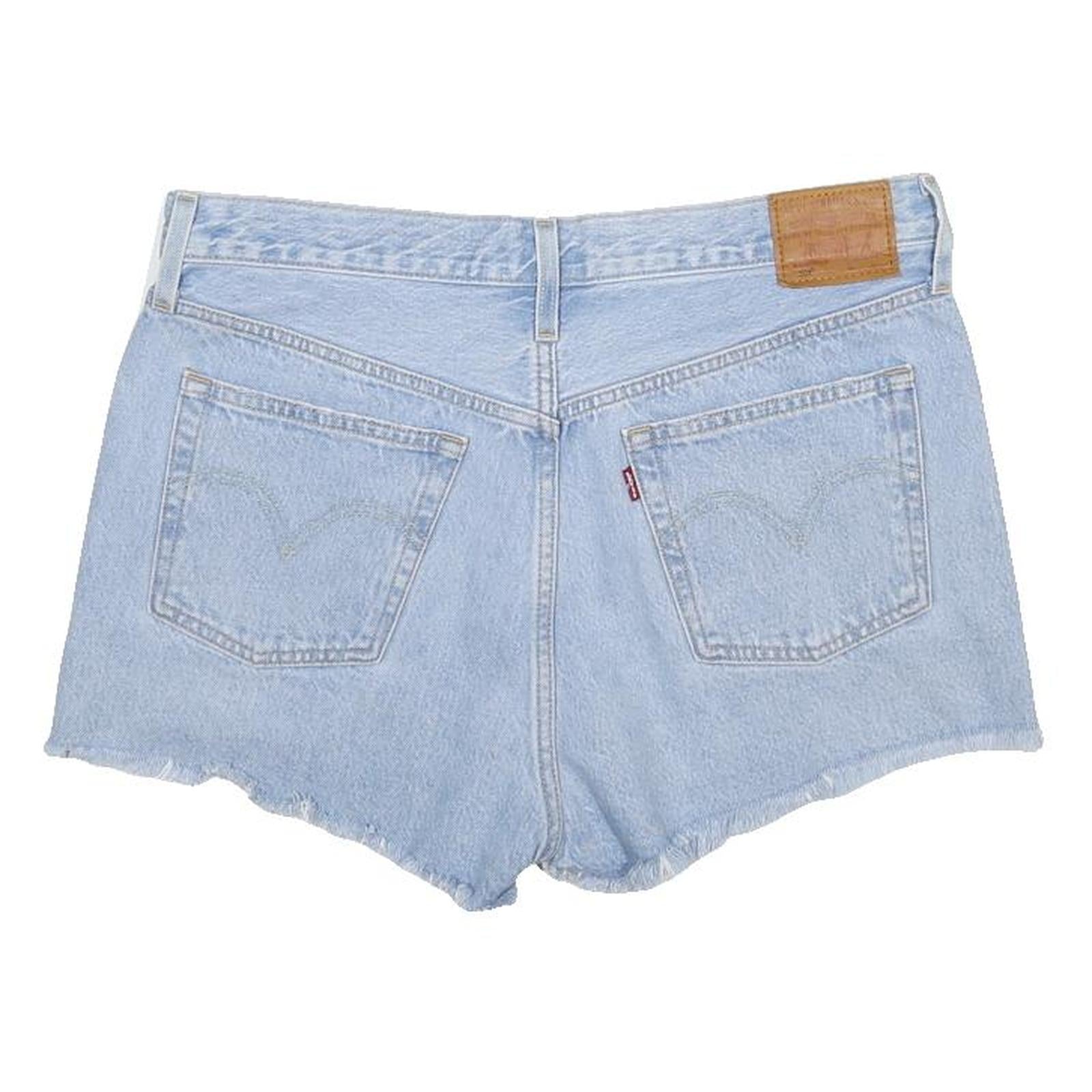 LEVI'S Womens Denim Blue Cut-Off Shorts L W34 Classic Casual Distressed