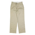 DICKIES Mens Regular Beige Cotton Blend Trousers W33 L32 Zip Closure Straight
