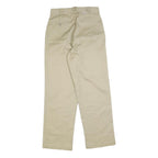 DICKIES Mens Regular Beige Cotton Blend Trousers W33 L32 Zip Closure Straight