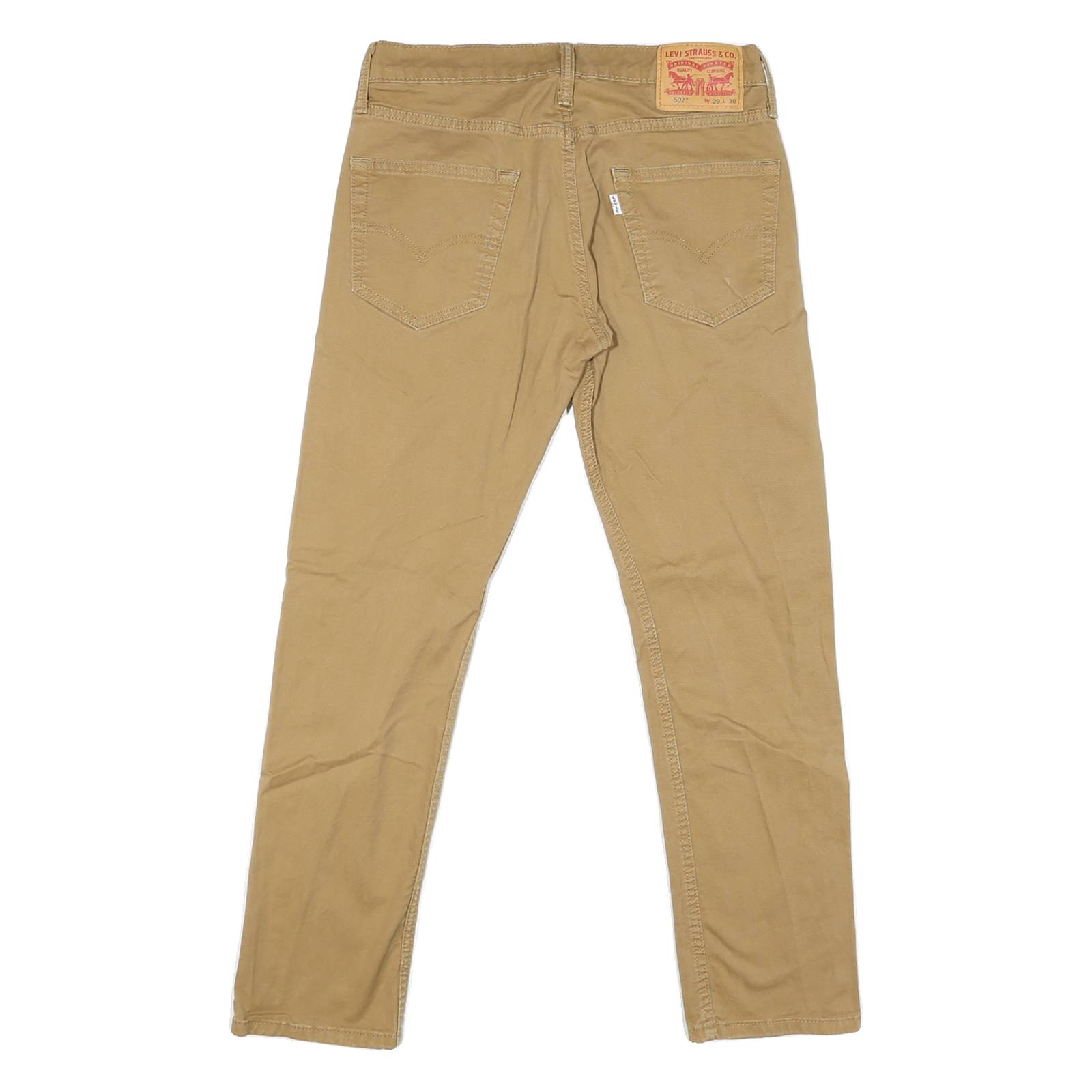 LEVI'S 502 Mens Jeans Beige Slim Skinny Denim W29 L27 Classic Cotton Blend Zip