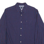 TOMMY HILFIGER Mens Blue & Red Check Shirt S Classic Fit Button Down