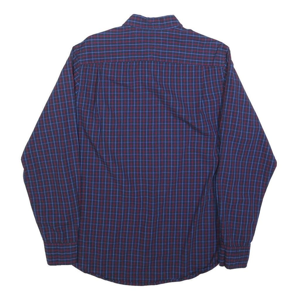 TOMMY HILFIGER Mens Blue & Red Check Shirt S Classic Fit Button Down