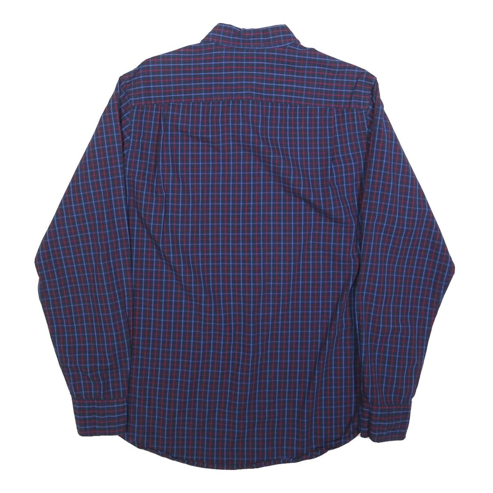 TOMMY HILFIGER Mens Blue & Red Check Shirt S Classic Fit Button Down