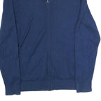 NIKE Mens Blue Plain Cotton Blend Jumper Full Zip Shawl Collar 2XL Sportswear