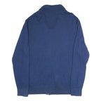 NIKE Mens Blue Plain Cotton Blend Jumper Full Zip Shawl Collar 2XL Sportswear