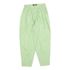 BLONDE 53 Womens Cotton Green Striped Relaxed Tapered Trousers W26 L27