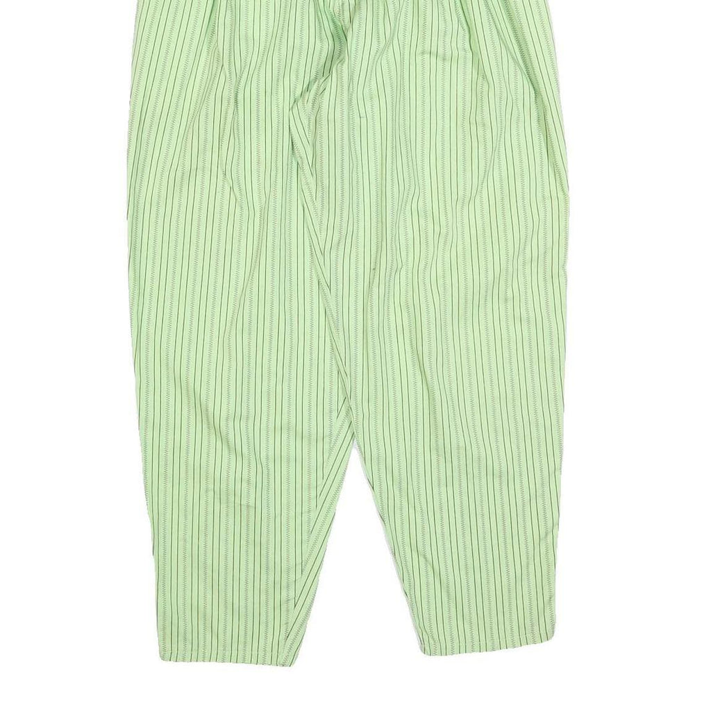 BLONDE 53 Womens Cotton Green Striped Relaxed Tapered Trousers W26 L27