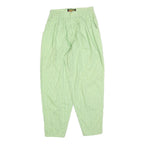 BLONDE 53 Womens Cotton Green Striped Relaxed Tapered Trousers W26 L27