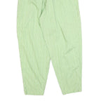 BLONDE 53 Womens Cotton Green Striped Relaxed Tapered Trousers W26 L27