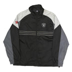 NFL Mens Black Grey White Raiders Zip Jacket L Polyester Sportswear
