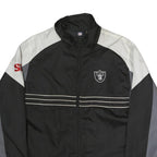 NFL Mens Black Grey White Raiders Zip Jacket L Polyester Sportswear