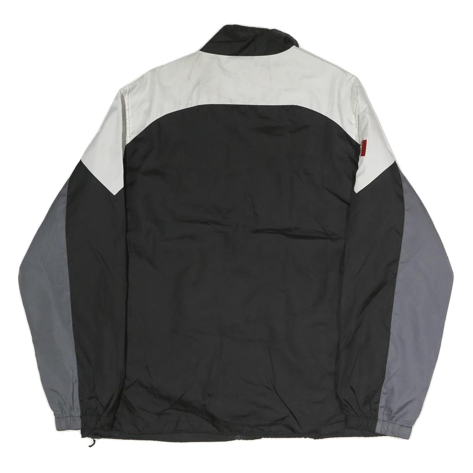 NFL Mens Black Grey White Raiders Zip Jacket L Polyester Sportswear